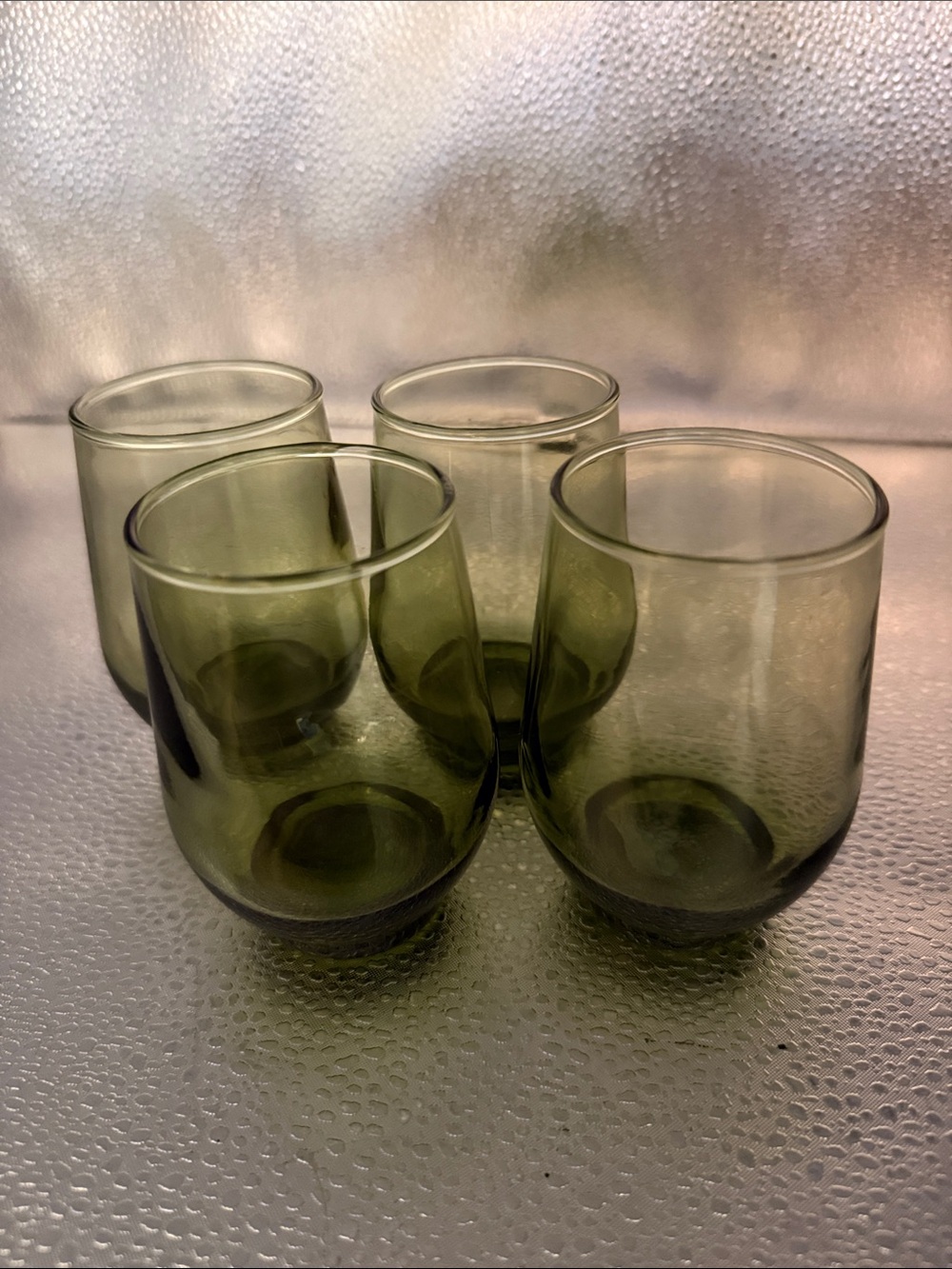 Vintage Libbey Tempo Avocado Green Flat Tumblers